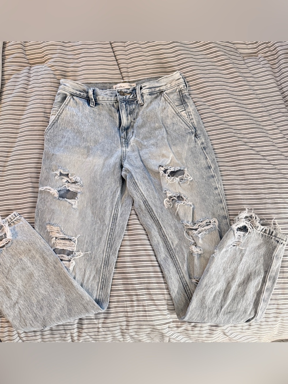 KanCan Light Blue Distressed Boyfriend Jeans
